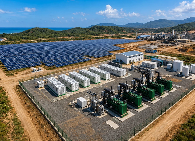 EPC de central el&eacute;ctrica h&iacute;brida de di&eacute;sel, almacenamiento y almacenamiento solar de 2 millones de T