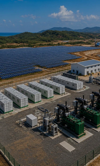 Proyecto EPC de estaci&oacute;n de energ&iacute;a h&iacute;brida de di&eacute;sel, almacenamiento solar y almacenamiento solar de 2 millones de TPA de la mina Bombali de Sierra Leona de litio Ganfeng
