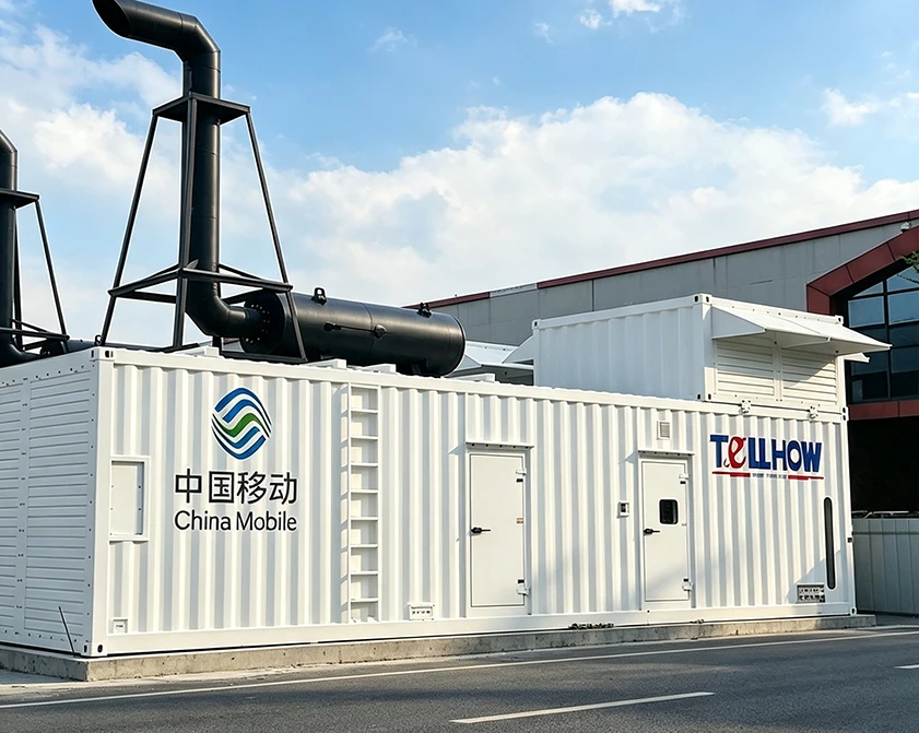 &zwnj;Grupo electr&oacute;geno di&eacute;sel en contenedor